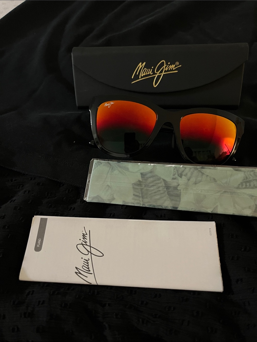 Maui Jim Anuenue MJ448-02 Black Cat Eye Sunglasses Lava Hawaii Polarized Lenses